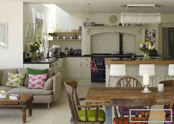 design della cucina del soggiorno, foto 49