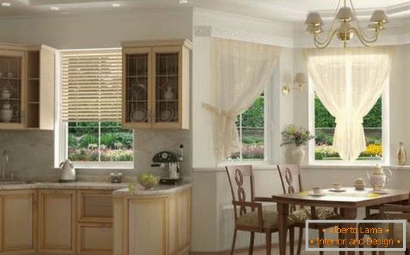 design della cucina del soggiorno con una vetrata, foto 5