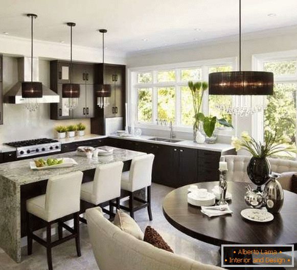 Cucina design sala da pranzo soggiorno in una casa privata in stile di lusso