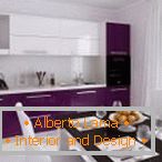 Mobili da cucina con facciata bianco-viola