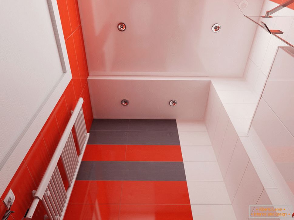Design del bagno con accenti rossi - фото 3
