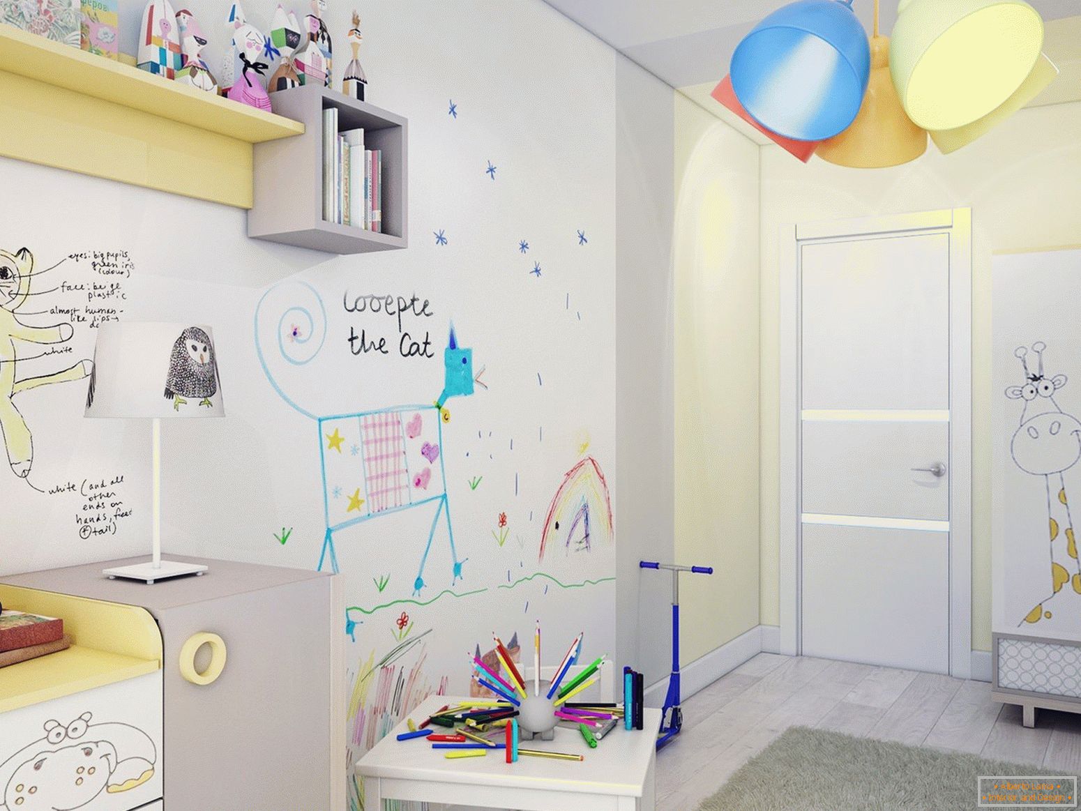 Camera per bambini con un interno luminoso