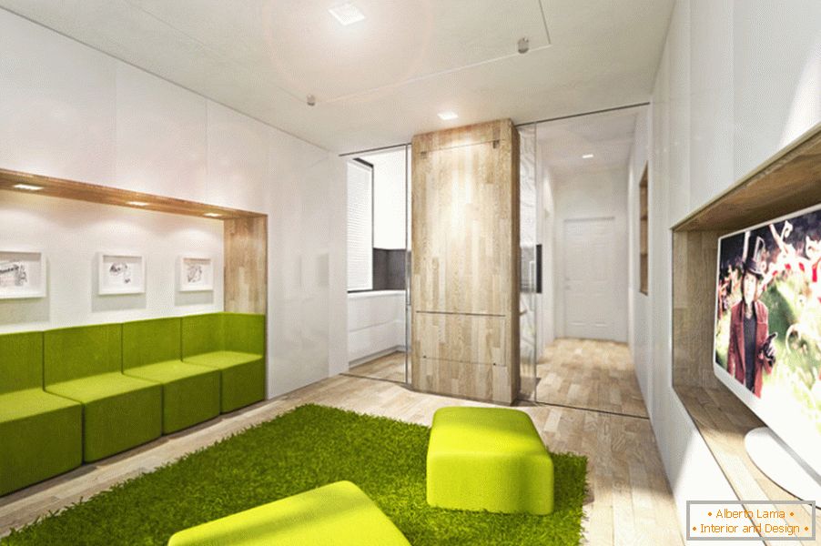 Trasformatore di design per appartamenti in colore verde brillante