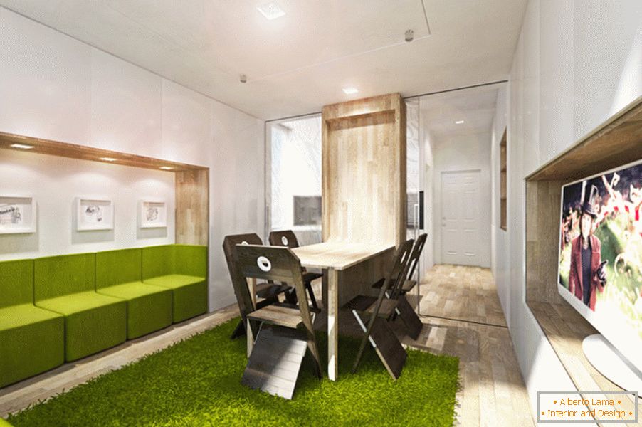 Trasformatore di design appartamento: zona pranzo nel soggiorno