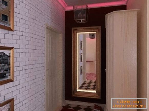 Loft design di un piccolo appartamento a Krusciov - interno del corridoio