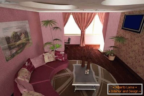 Progettazione di piccole stanze nell'appartamento - una sala in una stanza Krusciov