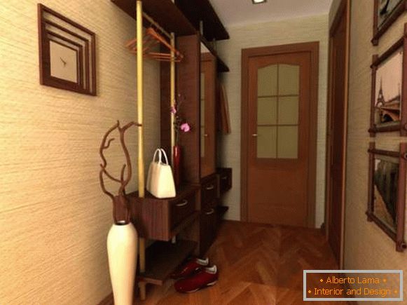 Design moderno di piccole stanze nell'appartamento - un ingresso e un corridoio