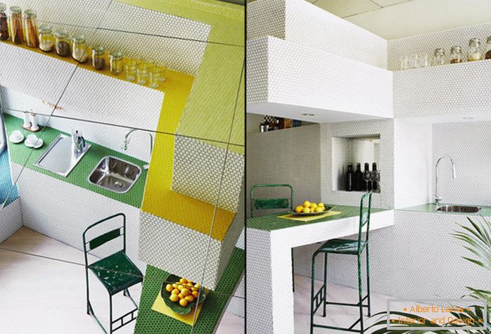 Design della cucina in un piccolo appartamento