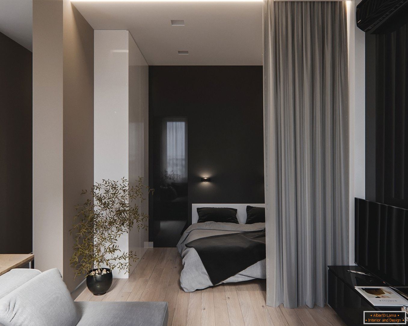 Progetto di appartamenti di design - soggiorno e letto