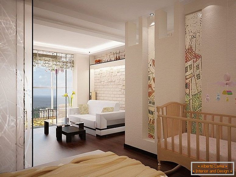 Appartamento con una camera da letto con finestra panoramica