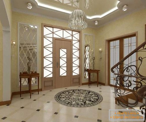 Sala di lusso con una scala in una casa privata - foto di interior design