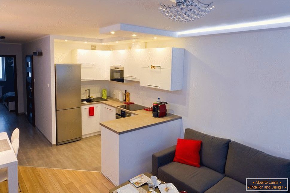 Progetto di design di cucina-soggiorno