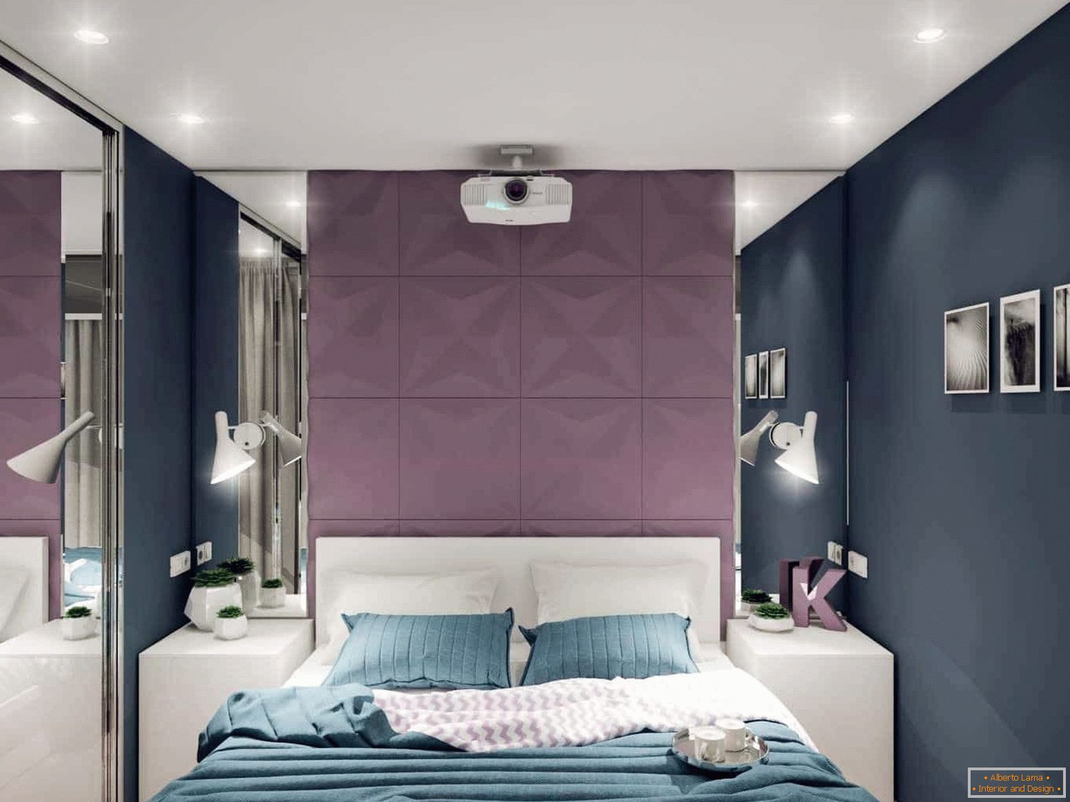 Camera da letto in stile high-tech