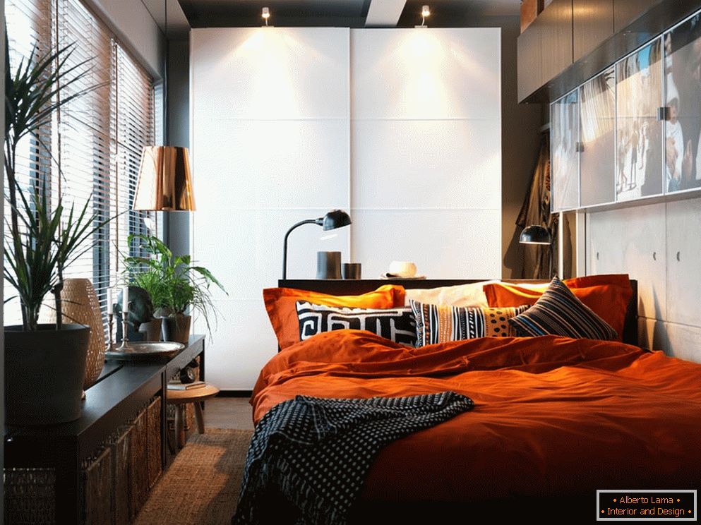 Interior design di una piccola camera da letto