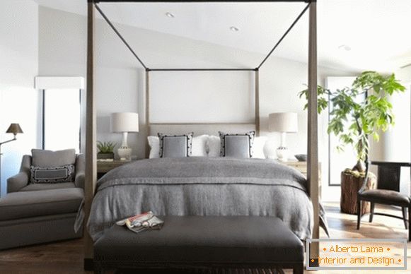 Design semplice della camera da letto in stile ecologico
