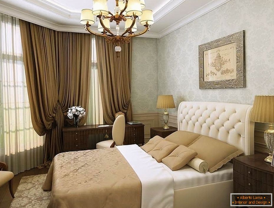 Design in una camera da letto in stile classico