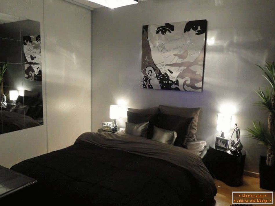 Pareti opache in un design classico della camera da letto