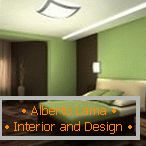 Camera da letto verde e marrone