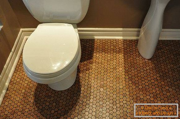 Design del bagno con pavimenti in sughero