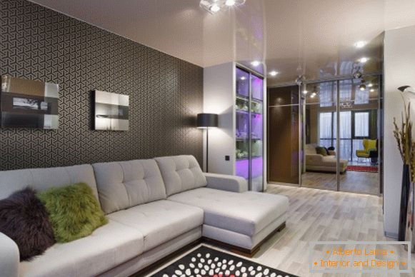 Design della sala 18 metri quadrati in un appartamento in foto in stile scandinavo 4