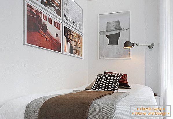 Camera da letto di piccoli appartamenti di lusso in Svezia