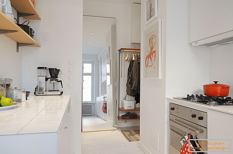 Cucina di piccoli appartamenti di lusso in Svezia