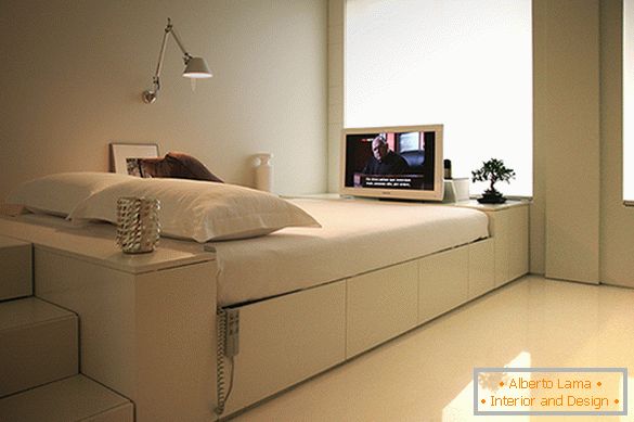 Camera da letto in uno stile futuristico