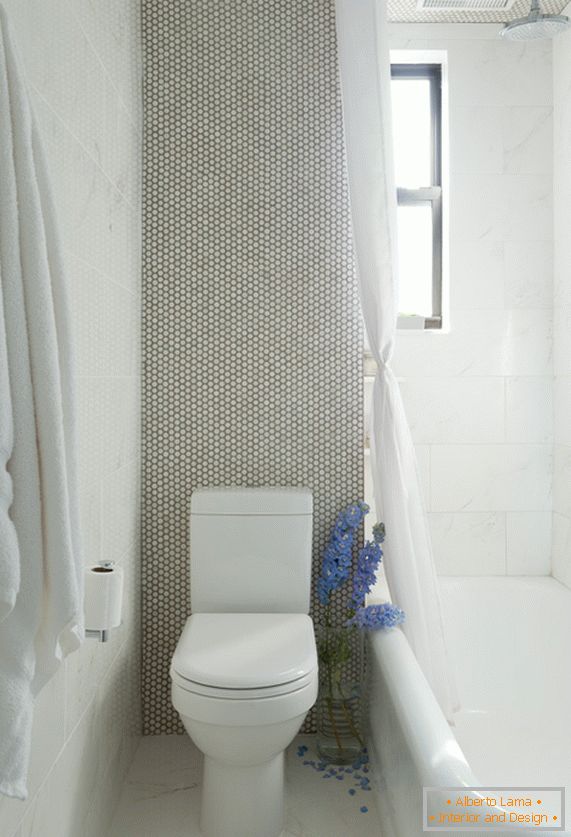 Toilette e bagno bianchi nella stanza di marmo