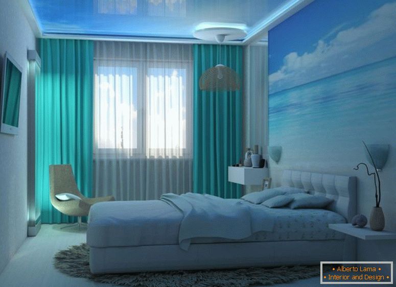 combinazione di blu-colore-in-the-camera da letto-interior-SYM