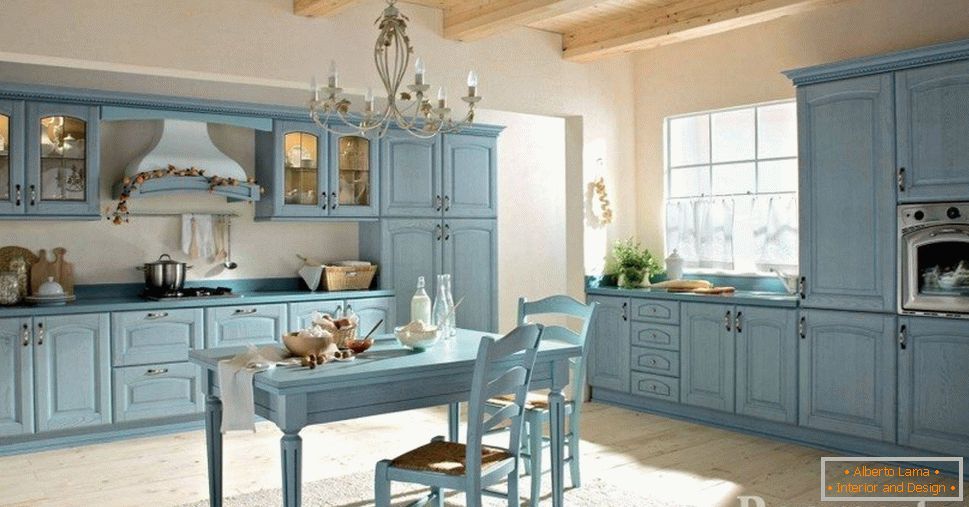 mobili в кухне голубого цвета