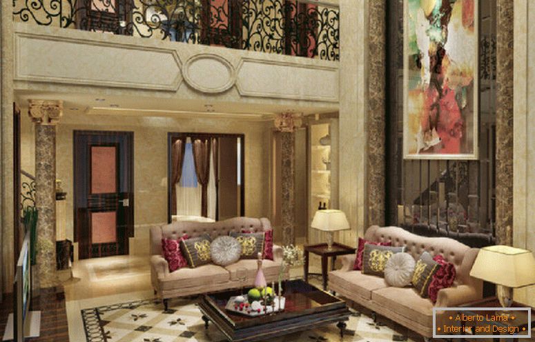 Villa-design-neoclassico-soggiorno