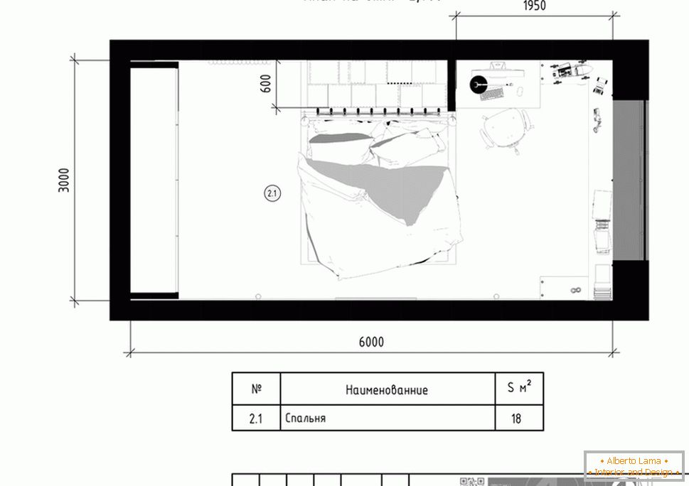 Layout del secondo piano dell'appartamento