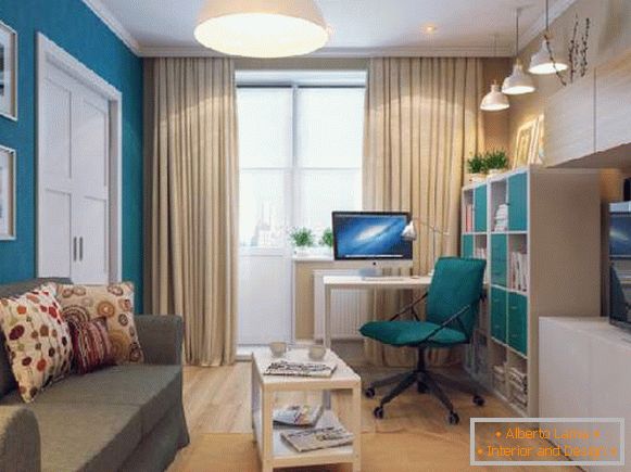 , design di un soggiorno con un'area di lavoro foto foto 101