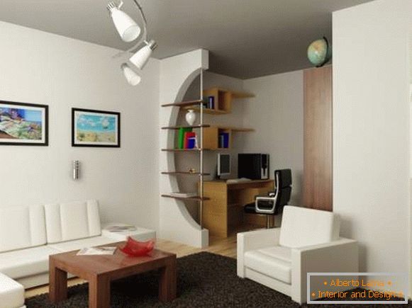, il design del soggiorno con una foto foto dell'area di lavoro 79