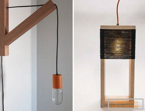 Eleganti lampade in legno