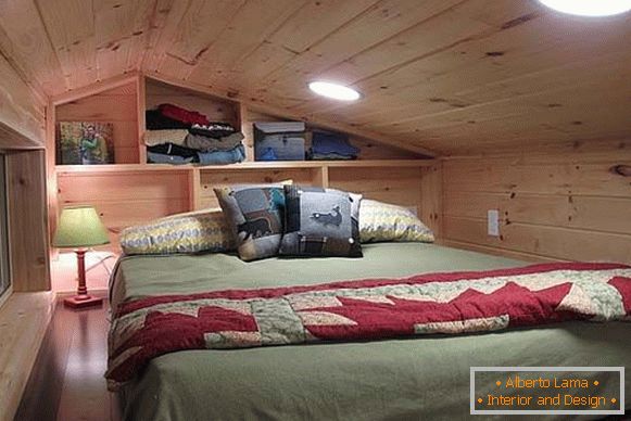 Posto letto di un piccolo cottage su ruote Duck Chalet