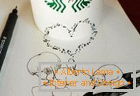 Illustrazioni di Tomoko Sintani sugli occhiali Starbucks