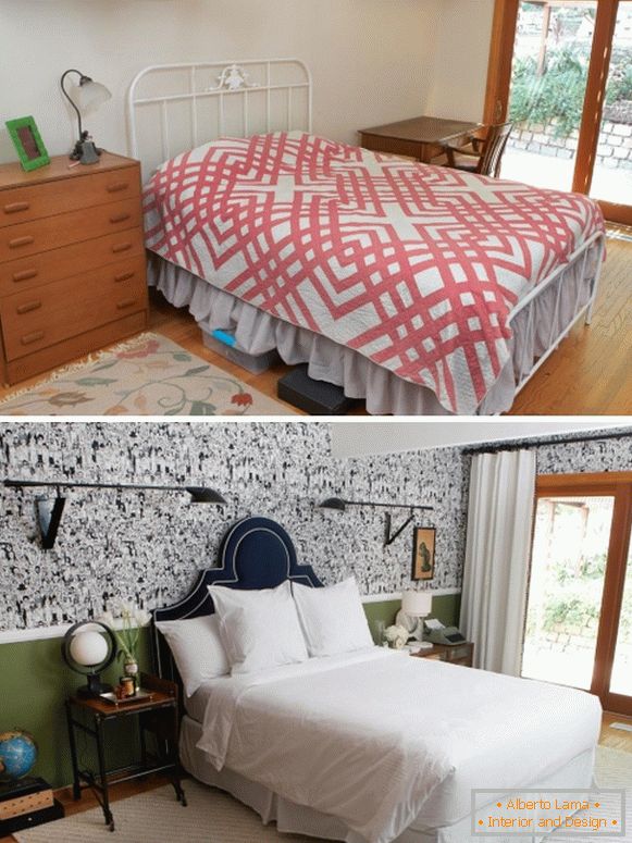 Nuovo design della camera da letto in una casa privata