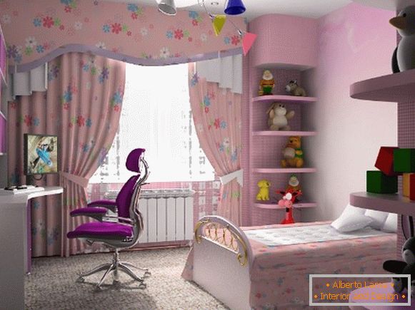 interno di una stanza per bambini per una ragazza 8 лет