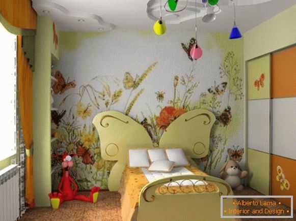 stili di decorazione d'interni di una stanza per bambini per una ragazza