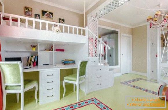 design degli interni di una stanza per bambini per due ragazze, foto 11