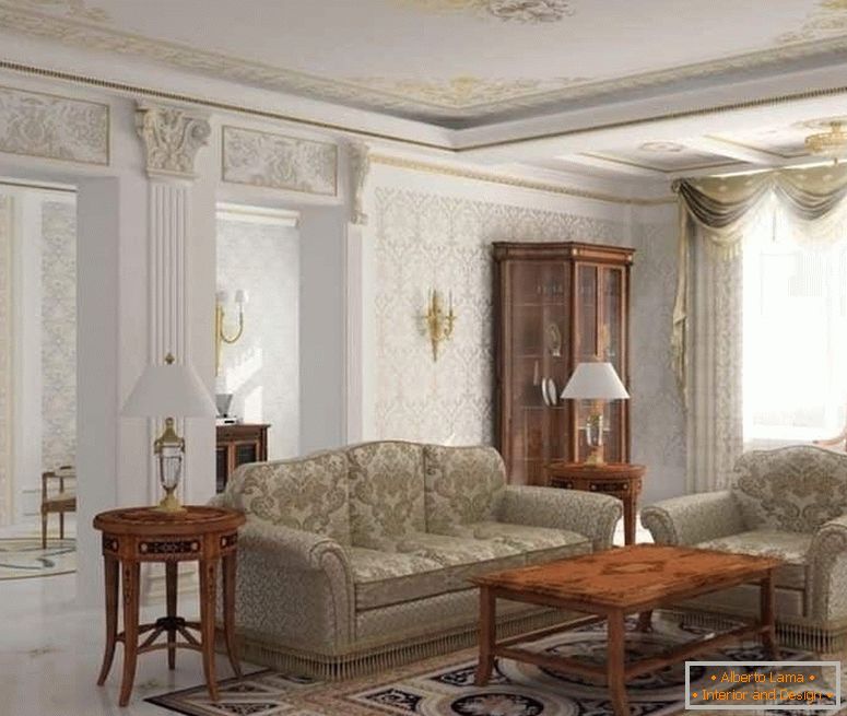 Lampade da tavolo, applique nel design del soggiorno in stile classico
