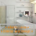 Design del bagno in colore bianco