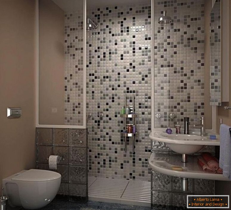 stupefacente-moderno-piccolo-bagno-idee-con-grigio-mosaico-tile-open-doccia-parete-design-ideas