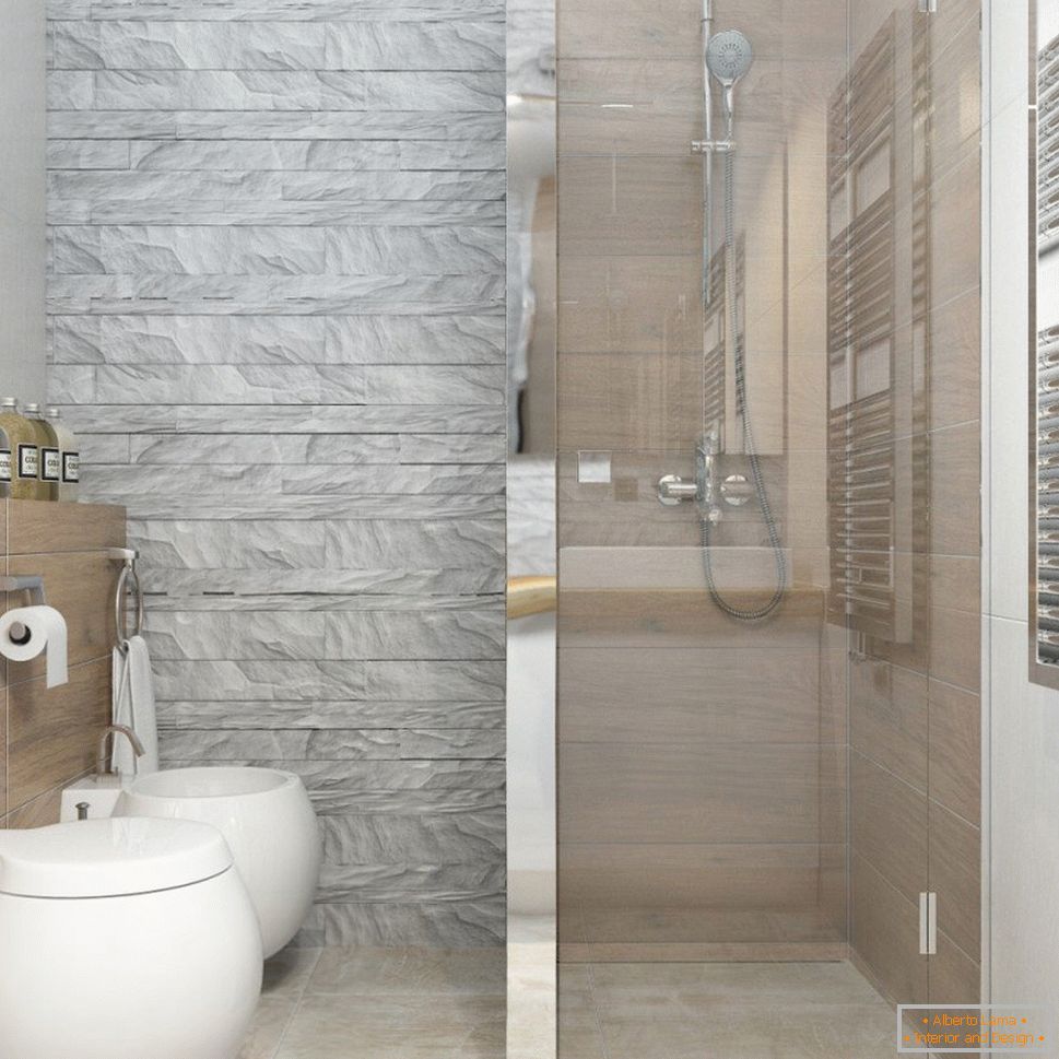 Design degli interni del bagno in stile minimalista bianco