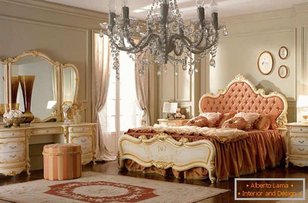 design della camera da letto in stile classico