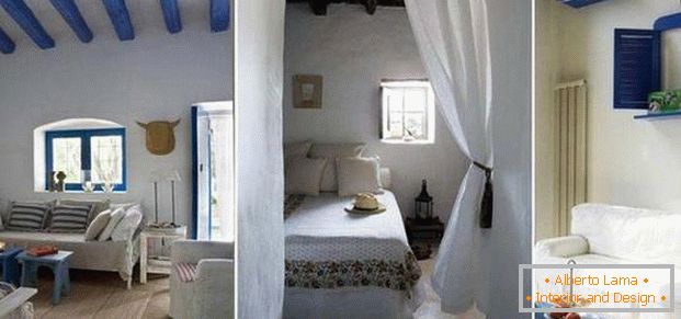 design di una camera da letto in stile mediterraneo