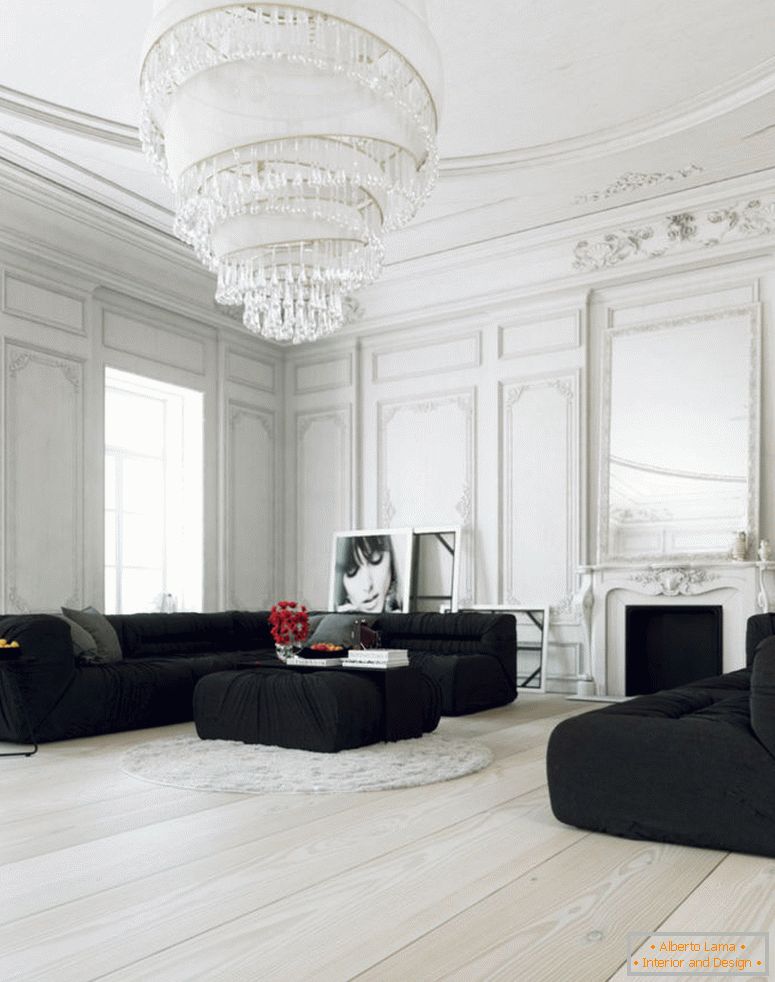 12-living-con-grande-bianco-lampadario-e-nero-lounges2