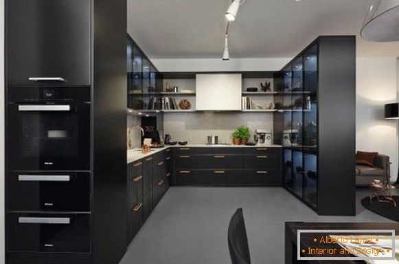 Stile high-tech - foto di cucina con soggiorno