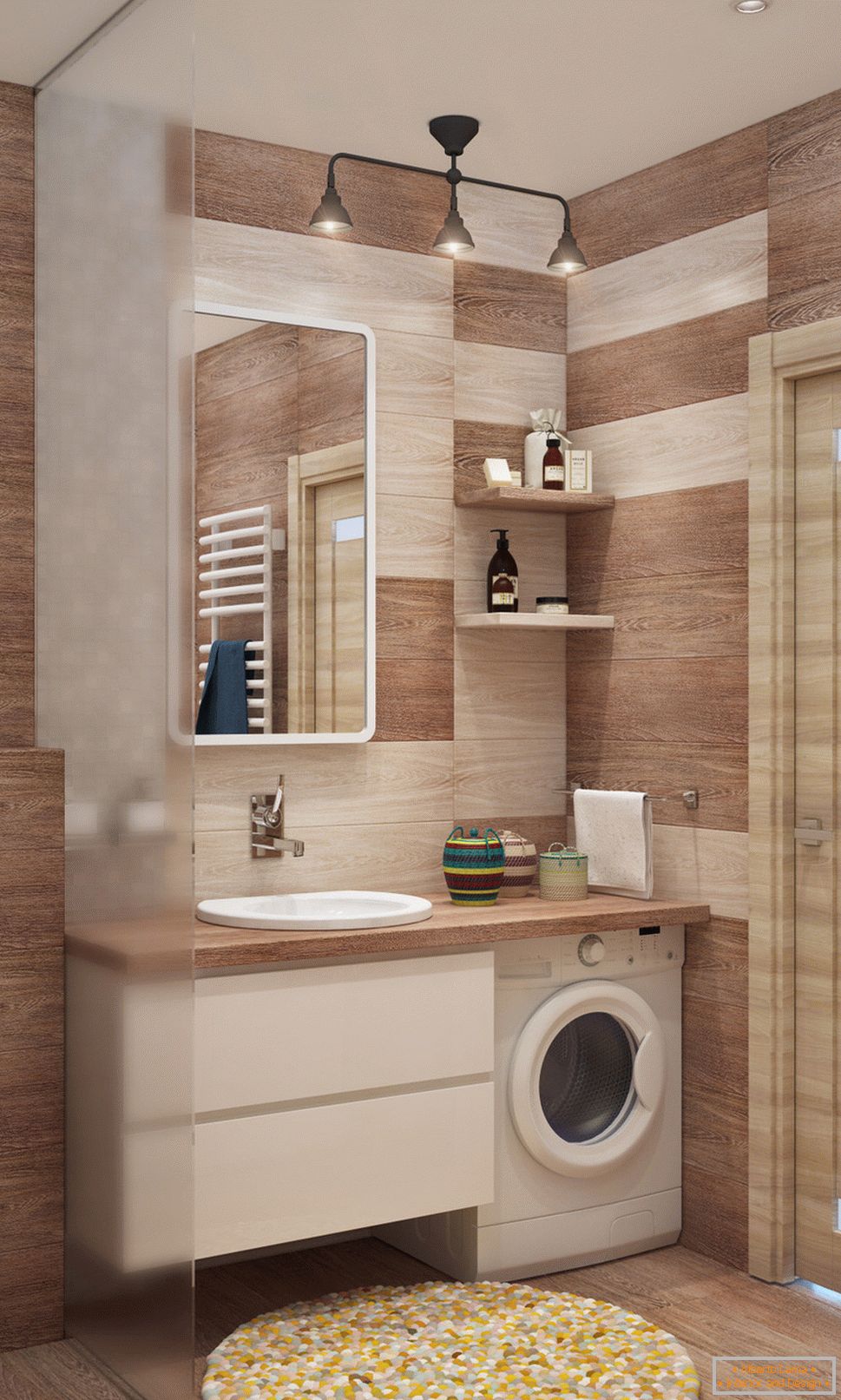 Interno del bagno in un piccolo appartamento